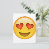 Gezicht met hartvormige ogen emoji sticker briefkaart (Staand voorkant)