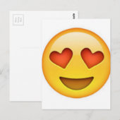 Gezicht met hartvormige ogen emoji sticker briefkaart (Voorkant / Achterkant)