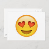 Gezicht met hartvormige ogen emoji sticker briefkaart (Voorkant / Achterkant)