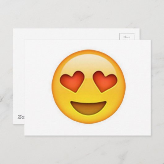 Gezicht met hartvormige ogen emoji sticker briefkaart (Voorkant / Achterkant)