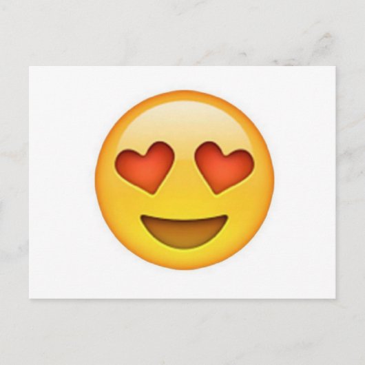 Gezicht met hartvormige ogen emoji sticker briefkaart (Voorkant)