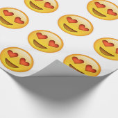 Gezicht met hartvormige ogen emoji sticker cadeaupapier (Hoek)