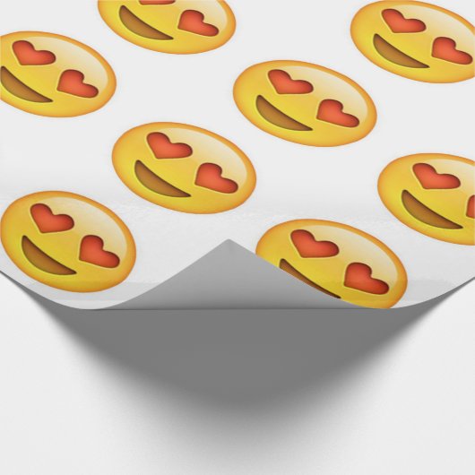 Gezicht met hartvormige ogen emoji sticker cadeaupapier (Hoek)
