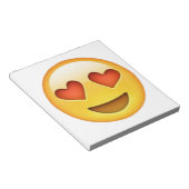 Gezicht met hartvormige ogen emoji sticker notitieblok (Schuin)