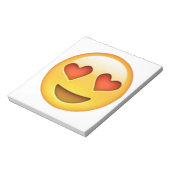 Gezicht met hartvormige ogen emoji sticker notitieblok (Linkerzijde)