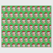 Gezicht Met Kerstman Hoed Cadeaupapier (Vlak)