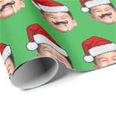 Gezicht Met Kerstman Hoed Cadeaupapier (Rol Hoek)