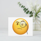 Gezicht met monocle - Emoji Briefkaart (Staand voorkant)