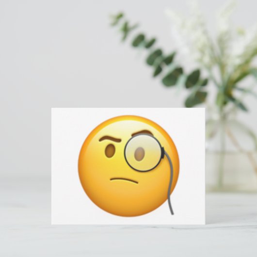 Gezicht met monocle - Emoji Briefkaart (Staand voorkant)