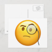 Gezicht met monocle - Emoji Briefkaart (Voorkant / Achterkant)