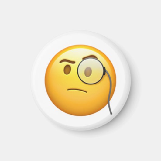 Gezicht met monocle - Emoji Magneet (Voorkant)