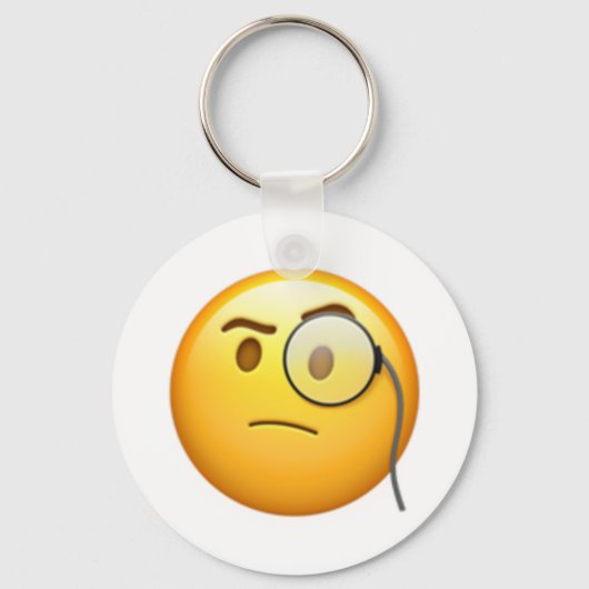 Gezicht met monocle - Emoji Sleutelhanger (Voorkant)
