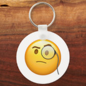 Gezicht met monocle - Emoji Sleutelhanger (Voorkant)