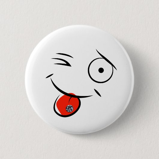 Gezicht met Pierced Tongue Button (Voorkant)