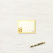 Gezicht met ritssluiting post-it® notes (Op bureau)