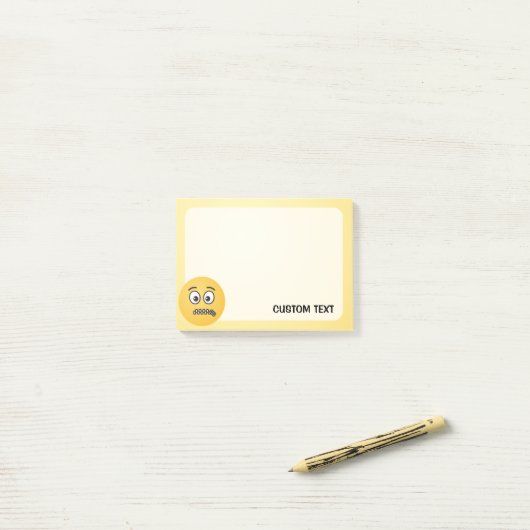 Gezicht met ritssluiting post-it® notes (Op bureau)