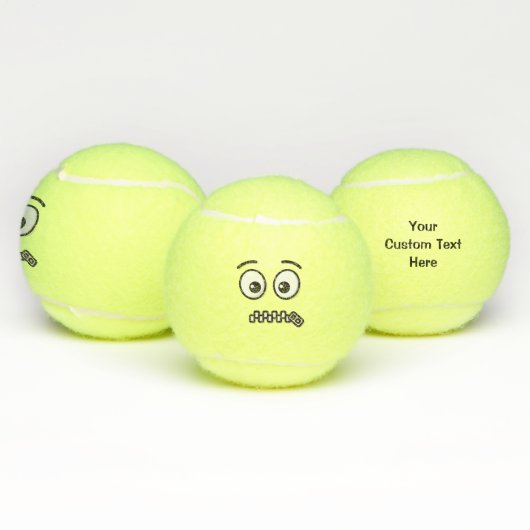 Gezicht met ritssluiting tennisballen (Multi)