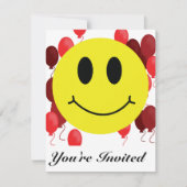 Gezicht met Rode ballonnen Kaart (Voorkant)