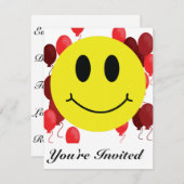 Gezicht met Rode ballonnen Kaart (Voorkant / Achterkant)