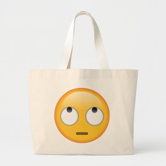 Gezicht met rologen - Emoji Grote Tote Bag (Voorkant)