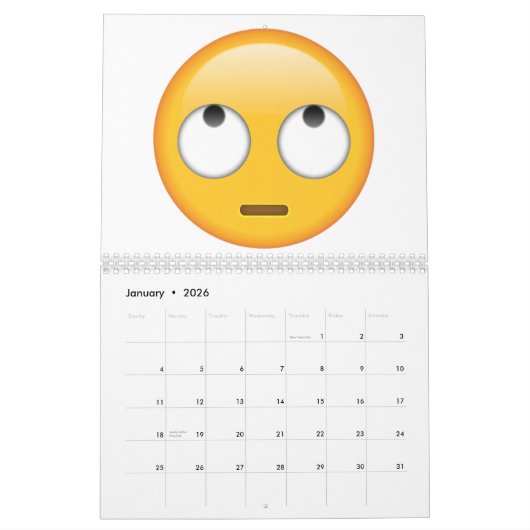 Gezicht met rologen - Emoji Kalender (Jan 2026)