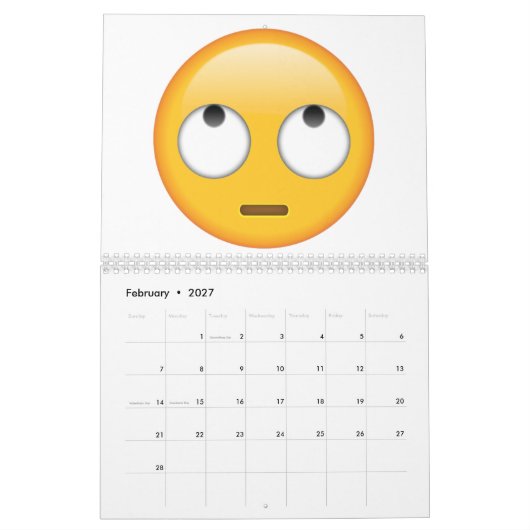 Gezicht met rologen - Emoji Kalender (Feb 2027)