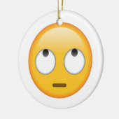 Gezicht met rologen - Emoji Keramisch Ornament (Links)