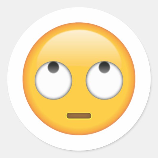 Gezicht met rologen - Emoji Ronde Sticker (Voorkant)