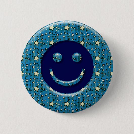 GEZICHT MET STARS RONDE BUTTON 5,7 CM (Voorkant)