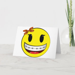 gezicht met steunen - meisje kaart