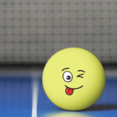 Gezicht met Stuck-Out Tong en Winking Eye Pingpongbal (Net)