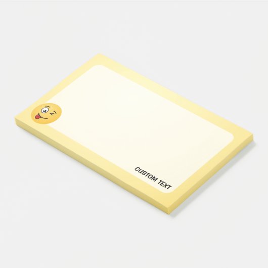 Gezicht met Stuck-Out Tong en Winking Eye Post-it® Notes (Schuin)