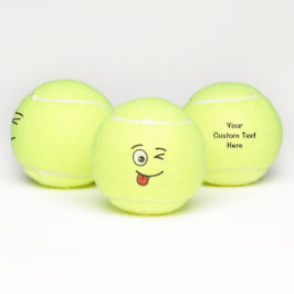 Gezicht met Stuck-Out Tong en Winking Eye Tennisballen