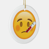 Gezicht met thermometer - Emoji Keramisch Ornament (Rechts)