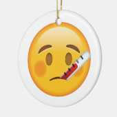 Gezicht met thermometer - Emoji Keramisch Ornament (Links)
