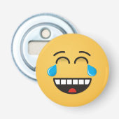 Gezicht Met Tranen Van Geluk Button Flesopener (Voorkant)