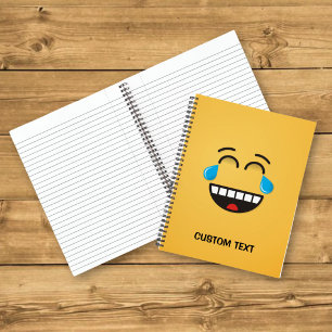 Gezicht Met Tranen Van Geluk Notitieboek
