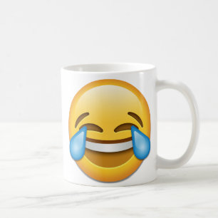 Gezicht met tranen van Joy emoji rechts Koffiemok