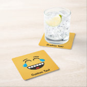 Gezicht met tranen van Joy Square Paper Onderzette Kartonnen Onderzetters (Insitu)