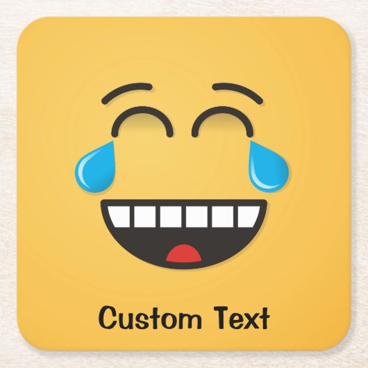 Gezicht met tranen van Joy Square Paper Onderzette Kartonnen Onderzetters (Voorkant)