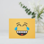 Gezicht met tranen van vreugde briefkaart (Staand voorkant)