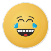 Gezicht met tranen van vreugde keramische knop (Voorkant)