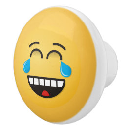 Gezicht met tranen van vreugde keramische knop