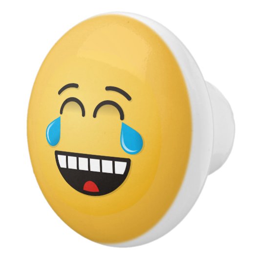 Gezicht met tranen van vreugde keramische knop (Rechts)