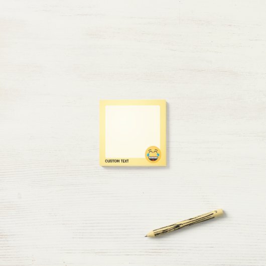 Gezicht met tranen van vreugde post-it® notes (Op bureau)
