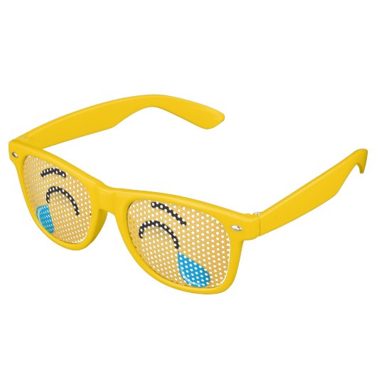 Gezicht met tranen van vreugde retro zonnebril (Gekanteld)