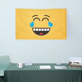 Gezicht met tranen van vreugde spandoek (Beurs)