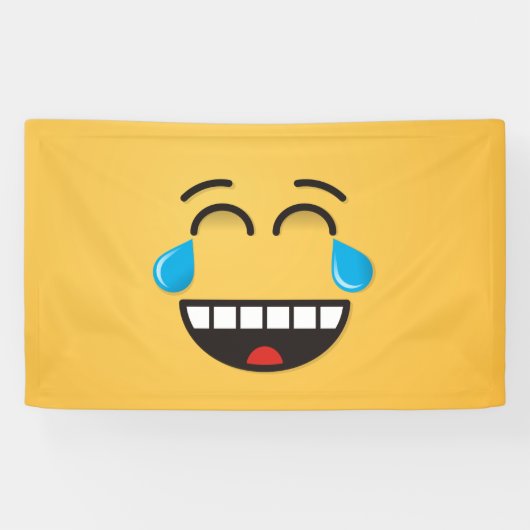 Gezicht met tranen van vreugde spandoek (Horizontaal)