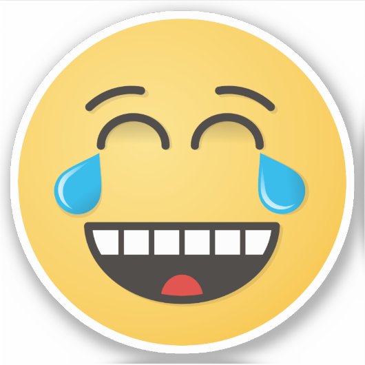 Gezicht met tranen van vreugde sticker (Voorkant)