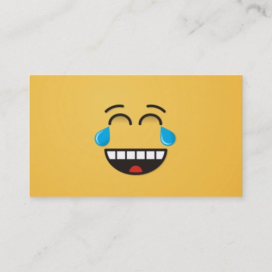 Gezicht met tranen van vreugde visitekaartje (Achterkant)